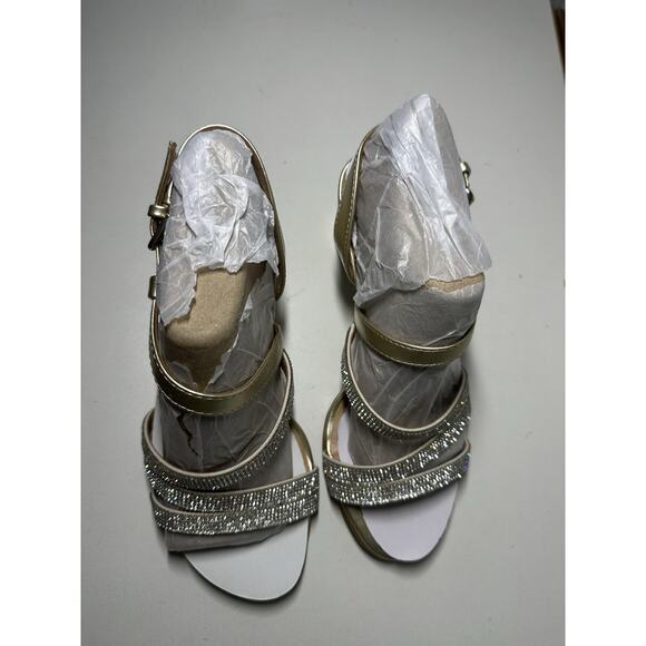 Naturalizer Women's Bridget4 Heeled Sandal Champagne Sparkle Sz 7 W - Picture 3 of 6